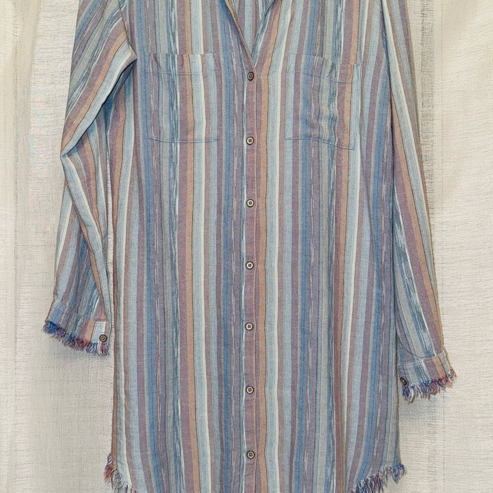 cloth & stone Blue and Red Casual Button Down Shirt